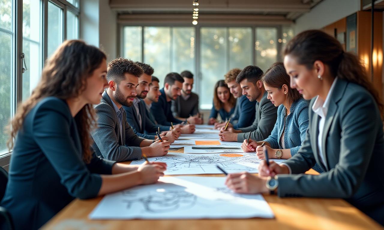 Creative design thinking workshop in progress