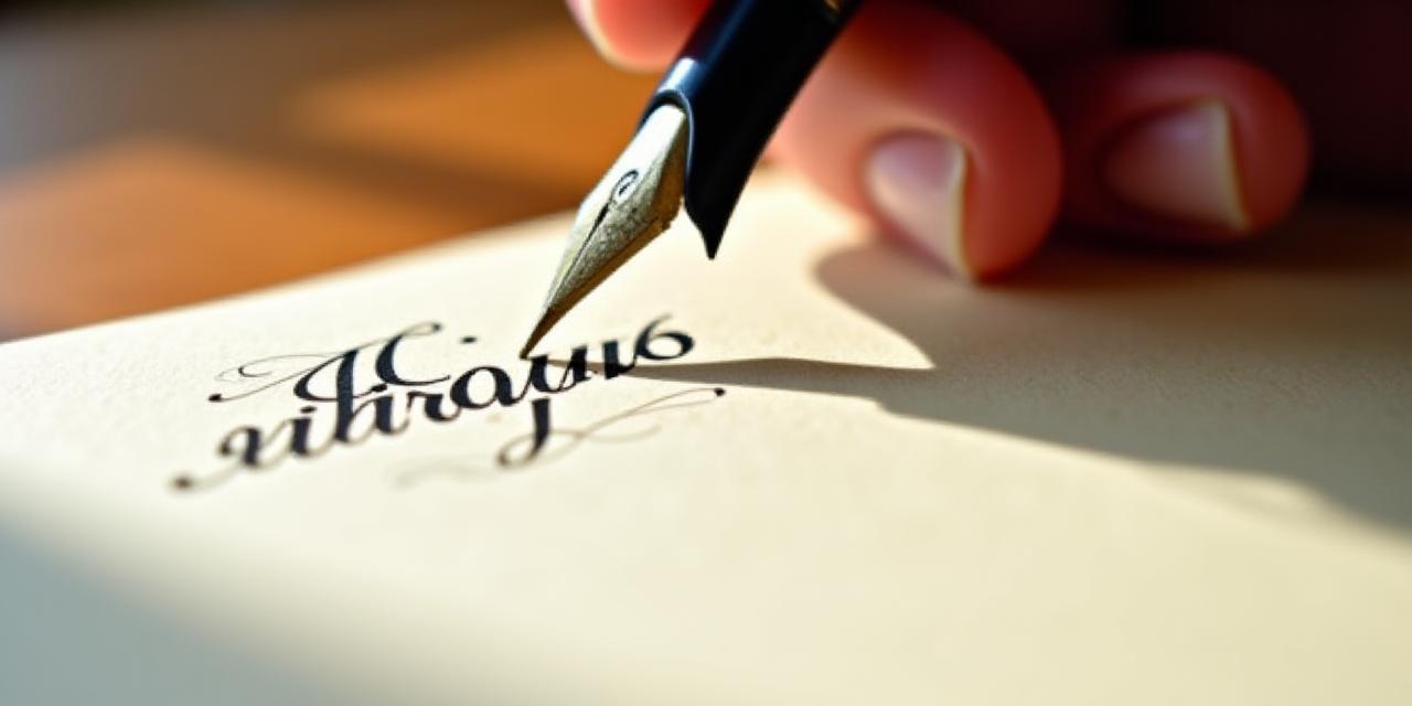 Artisan calligraphy strokes on parchment